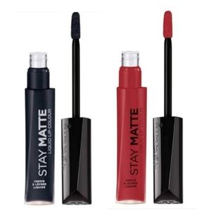 Pitch Black/Firestarter Stay Matte Liquid Lip Colour 2 Pack